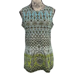 Athleta Sleeveless Top with Blue, Green Patterned size M
